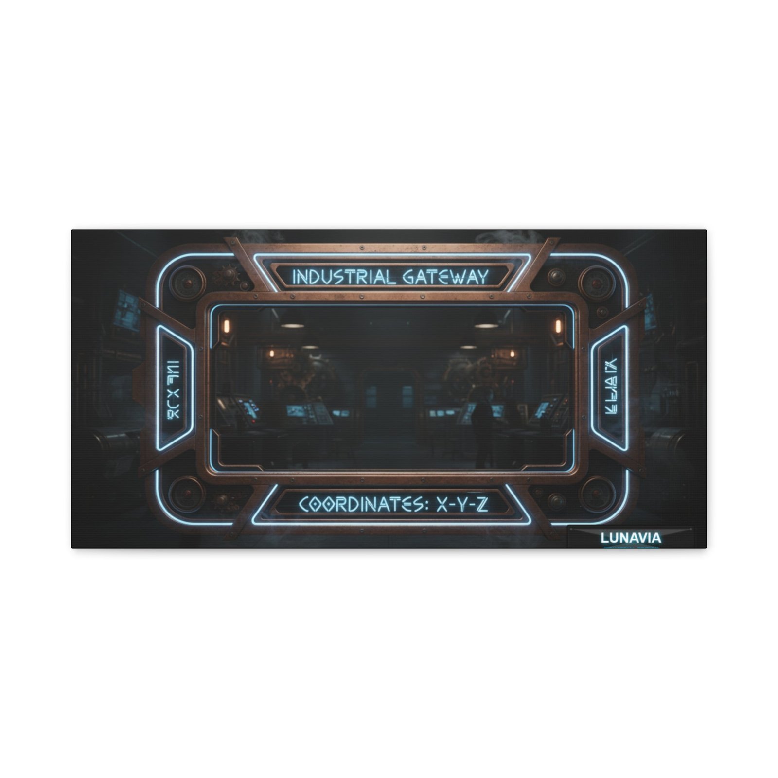 Futuristic Industrial Gateway Art for Home Decor